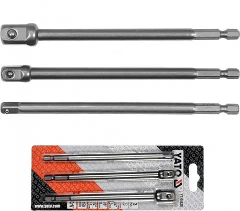 Adaptery HEX do nasadek 15cm - zestaw 3 szt. - YATO YT-04628