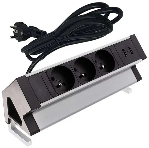 Gniazdo meblowe nablatowe 2x USB, 3x gniazdo 230V DESK BOX