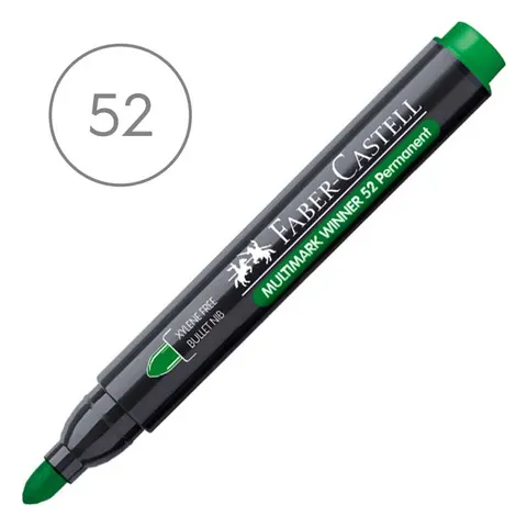 Marker permanentny 52 zielony końcówka okrągła Faber-Castell