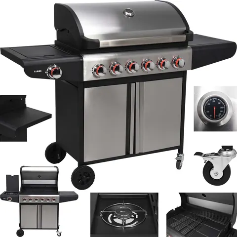 Grill gazowy 6+1 stal nierdzewna LUND 99653