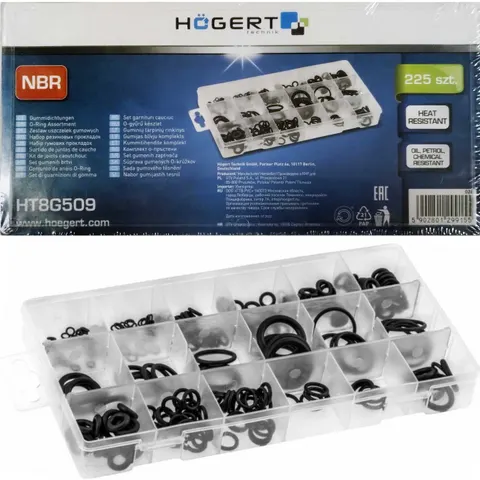 Zestaw uszczelek gumowych 225szt HT8G509 HOGERT