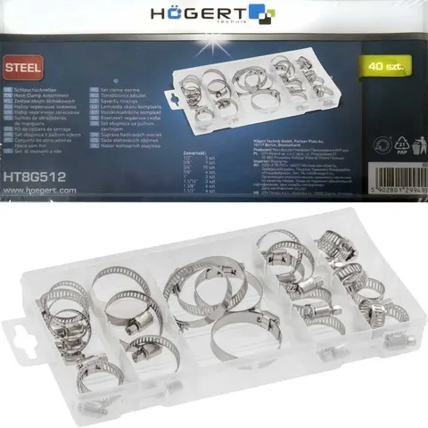 Zestaw obejm ślimakowych 40szt HT8G512 HOGERT
