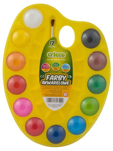 Farby akwarelowe Cricco 12-KOL.PALETKA
