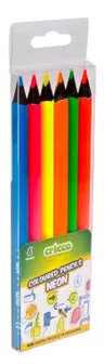 Kredki Cricco trójkątne 6 kol. black wood jumbo neonowe etui