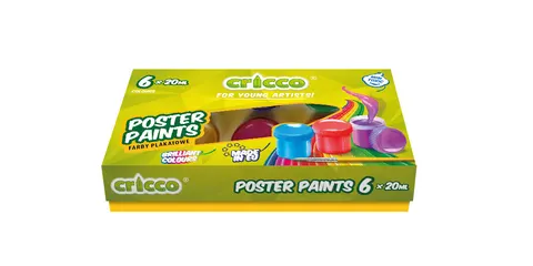 Farby plakatowe Cricco 20 ml 6-KOL.