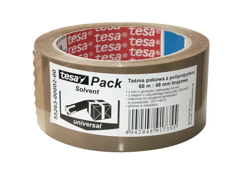 Taśma pakowa tesapack standard solvent 66M x 48 mm brązowa