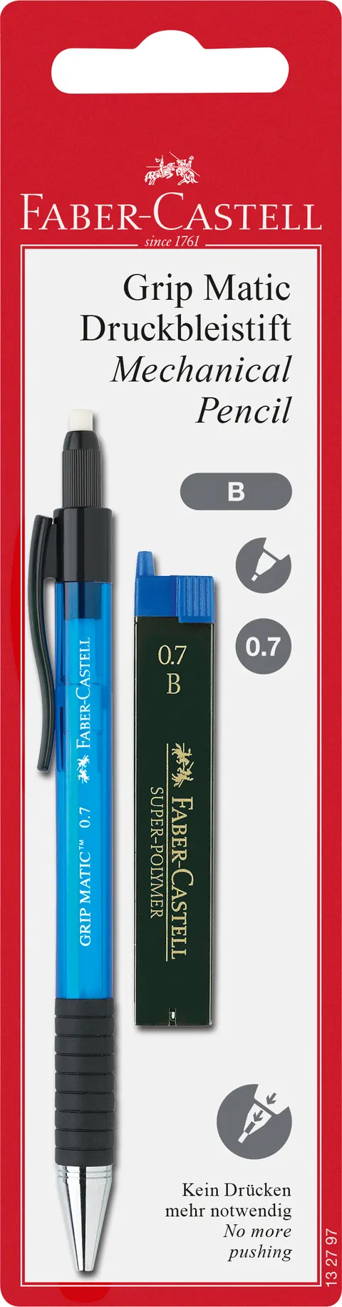 Ołówek aut. grip matic 1377 + 12 wkładów grafitowych 0.7 mm b Faber-Castell
