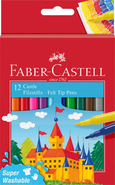 Flamastry zamek 12 kol. opakowanie kartonowe Faber-Castell
