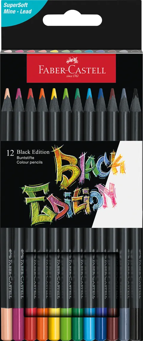 Kredki trójkątne black edition 12 kol. Faber-Castell