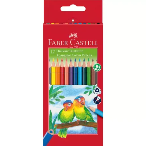 Kredki eco colour trójkątne 12 kol. + temperówka opakowanie karton Faber-Castell