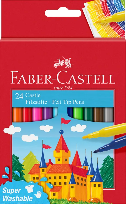 Flamastry zamek 24 kol. opakowanie kartonowe Faber-Castell