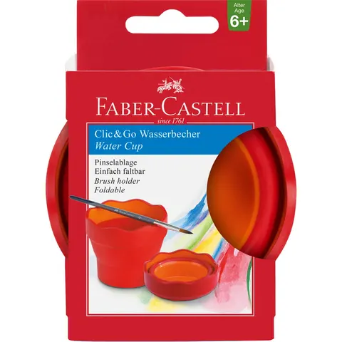 Pojemnik na wodę click&go czerwony Faber-Castell