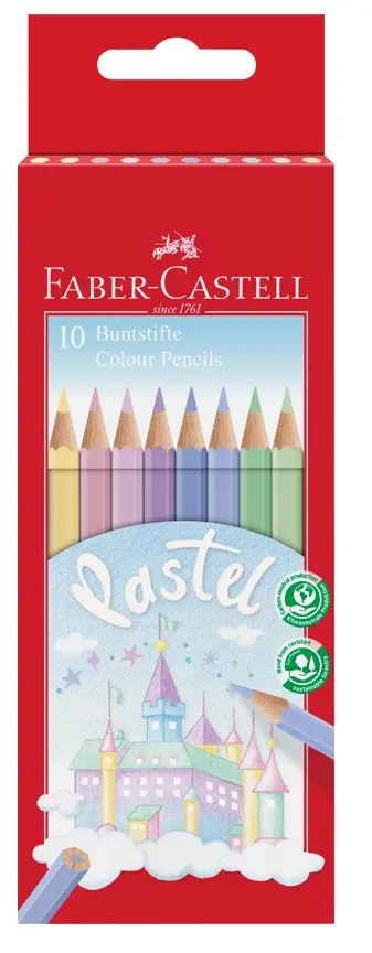 Kredki zamek pastel 10 kol. Faber-Castell