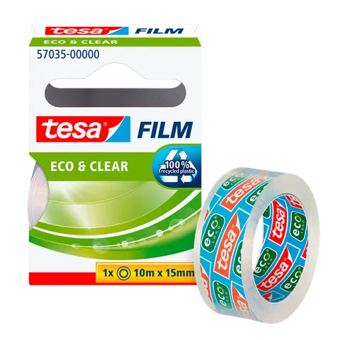 TAŚMA BIUROWA TESA ECO&CLEAR 10m x 15mm KARTONIK