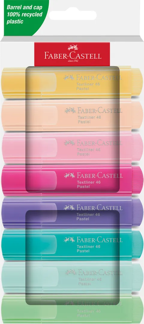 Zakreślacz 1546 8 kol. pastelowychopakowanie kartonowe Faber-Castell