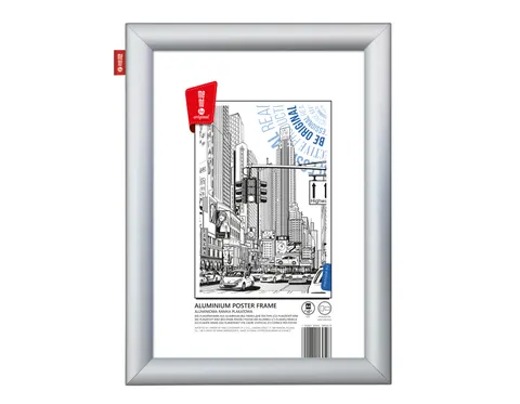 Ramka plakatowa MEMOBE, aluminiowa, (A4) 21x29,7 cm