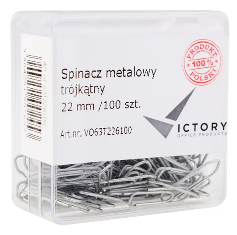 Spinacz metalowy trójkątny 22 mm OP6 100 szt. victory office
