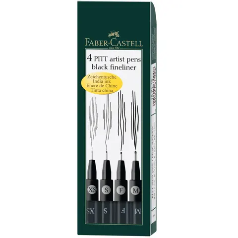 Pitt artist pen czarny 199 etui 4 szt.faber-castell