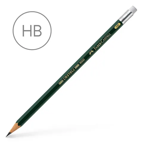 Ołówek z gumką Faber-Castell 9000 - HB