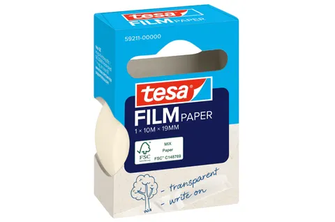 TAŚMA BIUROWA PAPIEROWA TESAFILM TRANSPARENTNA 10M x 19MM