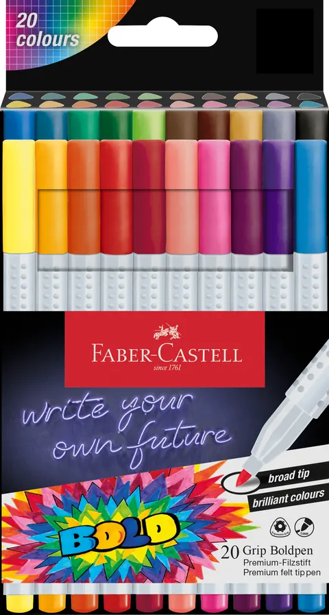 Flamastry grip boldpen 20 kol. Faber-Castell