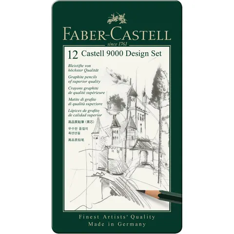 Zestaw ołówków 9000 Faber-Castell Design Set - 12 szt., 5B-5H