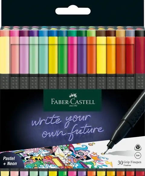Cienkopisy grip 30 kolorów opakowanie kartonowe Faber-Castell