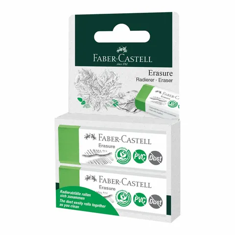 Gumka dust-free zielona 2 szt. op. kartonowe Faber-Castell
