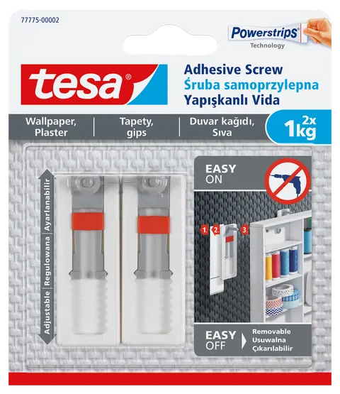 Regulowana śruba samoprzylepna do tapet tesa 1 kg biała