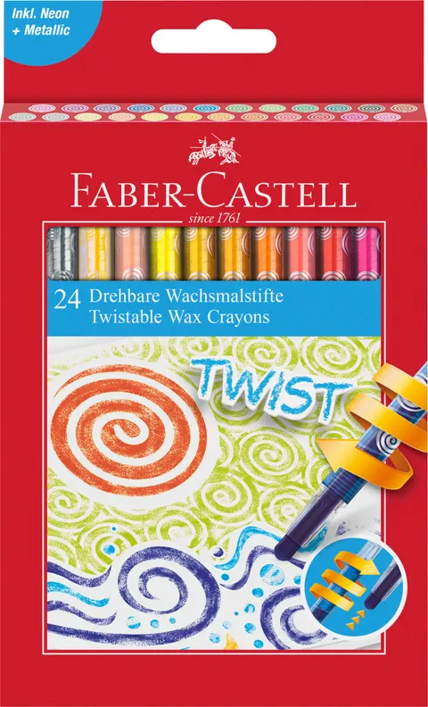 Kredki woskowe wykręcane 24 kol. Faber-Castell