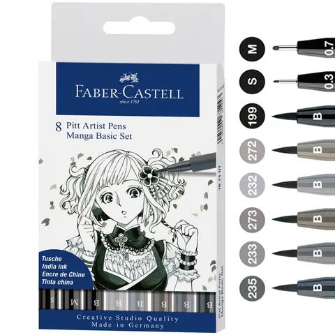 Pitt artist pen manga 8 kol. basic etui Faber-Castell