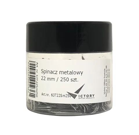 Spinacz metalowy trójkątny 22 mm opsm 250 szt. victory office