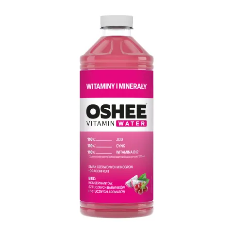 OSHEE Vitamin Water witaminy i minerały czerwone winogrona - dragonfruit 1100 ml