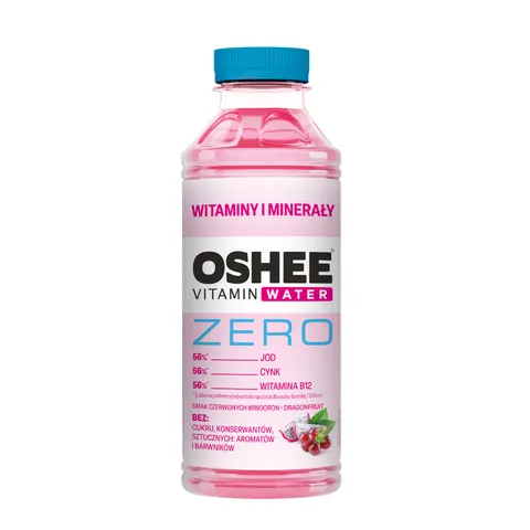 OSHEE ZERO Vitamin Water witaminy i minerały czerwone winogrona - dragonfruit 555 ml