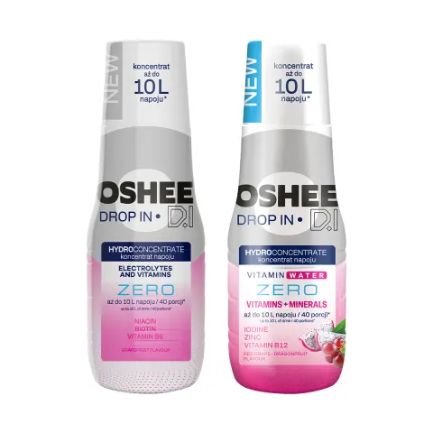 OSHEE Drop In ZERO Hydrokoncentrat elektrolity i witaminy grejpfrut + Witaminy i Minerały ZERO 500 ml