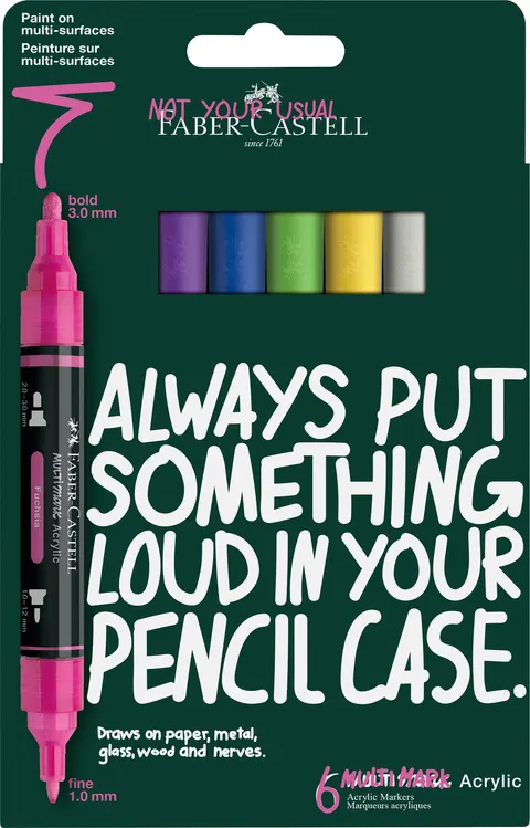 Marker akrylowy multimark 6 kol. vibrantfaber-castell