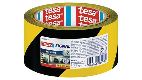 Taśma ostrzegawcza tesa signal premium PVC 66MX50 mm czarno-żółta
