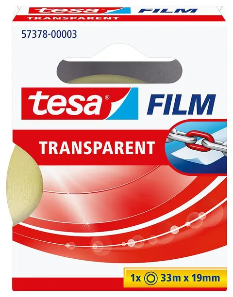 TAŚMA BIUROWA TESA TRANSPARENT 33m x 19mm KARTONIK