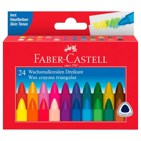 Kredki świecowe trójkątne FABER-CASTELL - 24 kolory