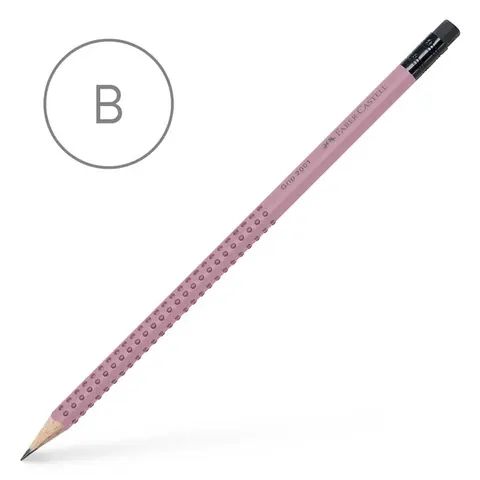 Ołówek grip 2001 b z gumką różowy Faber-Castell