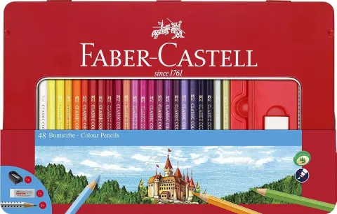 Kredki zamek 48 kol. opak. metalowe Faber-Castell