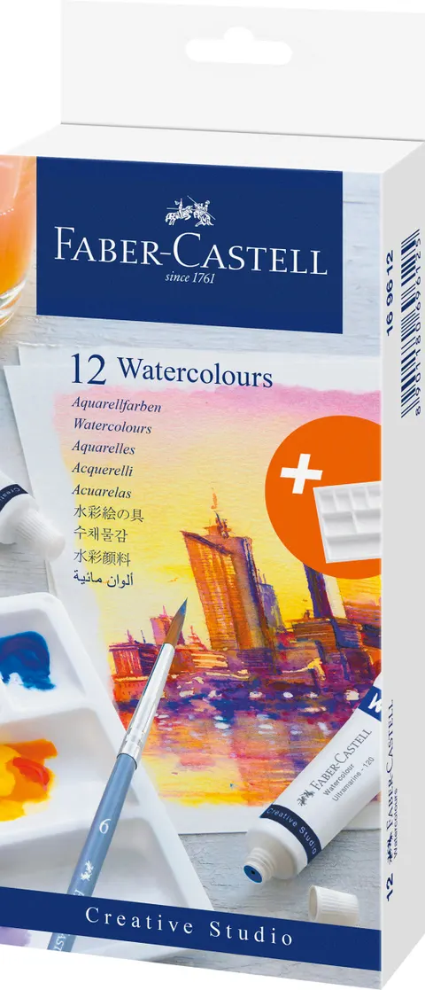 Farby akwarelowe cs w tubkach 12 kol. opakowanie kartonowe Faber-Castell