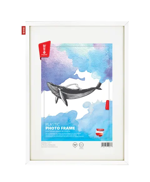 Ramka na zdjęcia MEMOBE, rama plastikowa biała, 50x40 cm