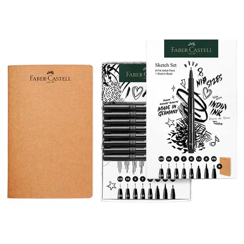 Pisaki Faber-Castell Pitt Artist zestaw 8 szt. + szkicownik