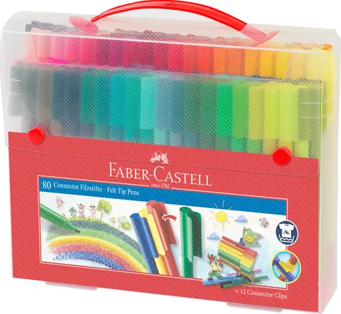 Flamastry connector 80 kol. zestaw prezentowy Faber-Castell
