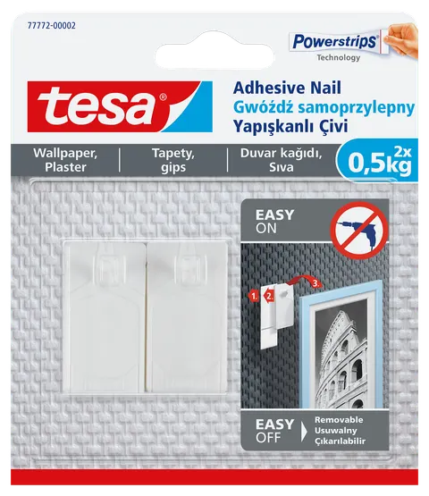 Gwóźdź samoprzylepny do tapet tesa 0,5 kg biały