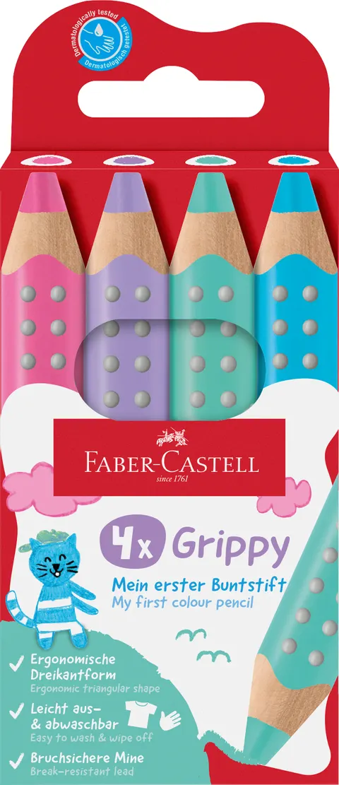 Kredki grippy pastel 4 kol. Faber-Castell