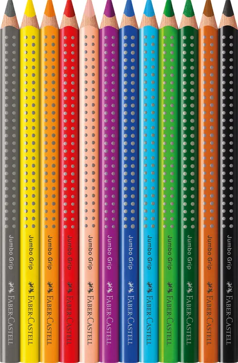 Kredki jumbo grip 12 kol. opakowanie karton + temperówka Faber-Castell