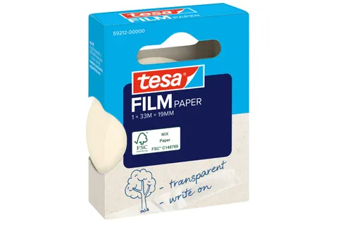 TAŚMA BIUROWA PAPIEROWA TESAFILM TRANSPARENTNA 33M x 19MM