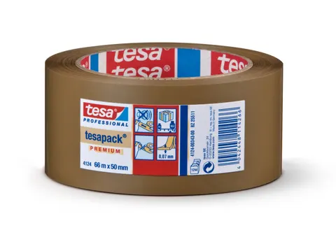 TAŚMA PAKOWA PVC TESA DO CIĘŻKICH KARTONÓW 66M x 50MM BRĄZOWA